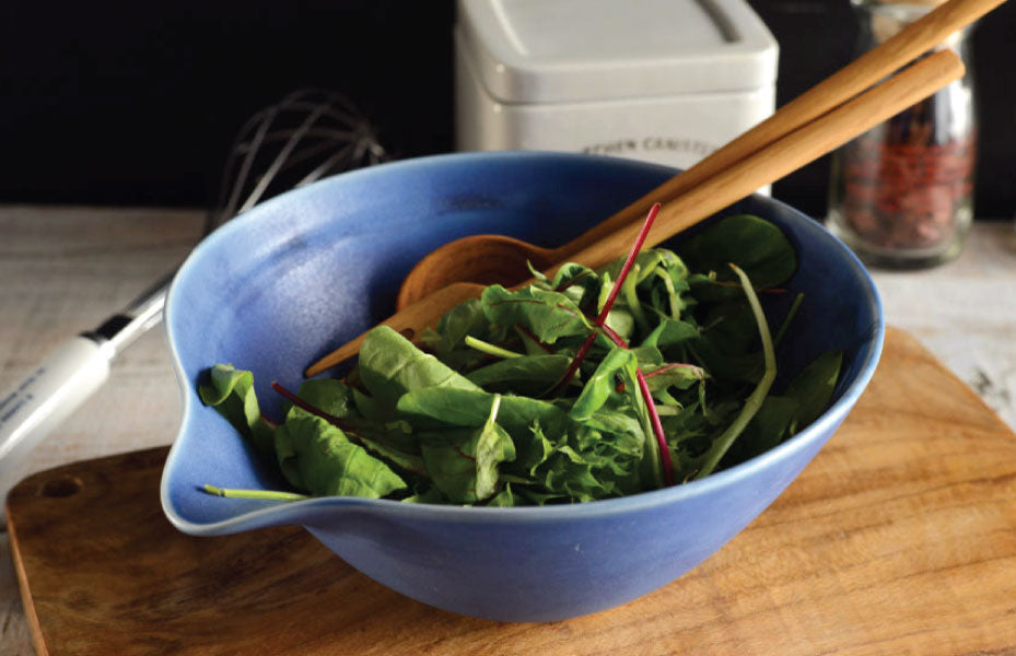 Sea Blue Lipped Serving Bowl