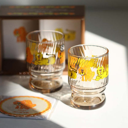 Aderia Retro Zoomate Tiger and Leopard Glass Pair Gift Set