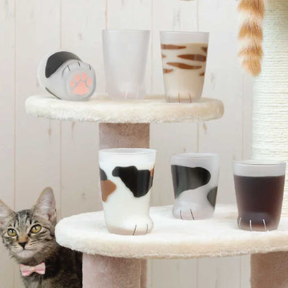 Cat Paw Frosted Glass Cup