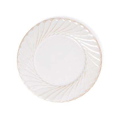 Vintage Style Ruffled Edge Ceramic Plate