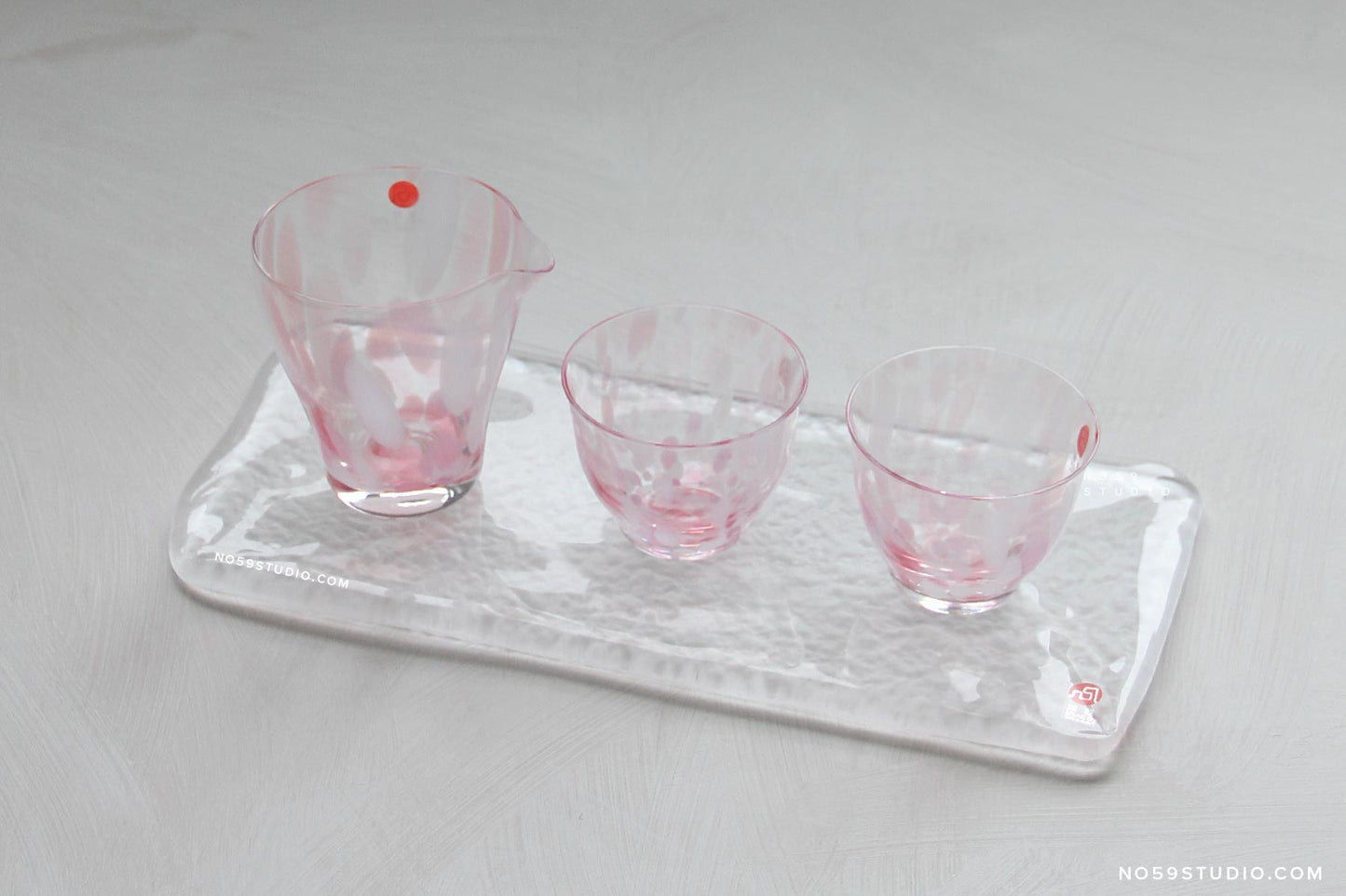 Tsugaru Vidro Handmade Crystal Glass Rectangle Plate Set of 2