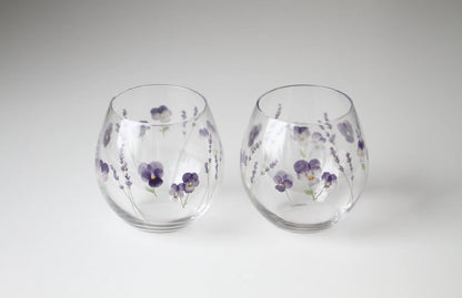 Language of Flower Glassware Gift Set for Two - Blue