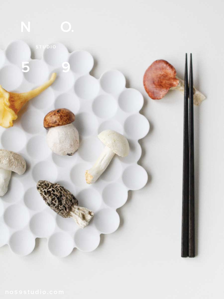 Mushroom Knife & Chopsticks Rest Set