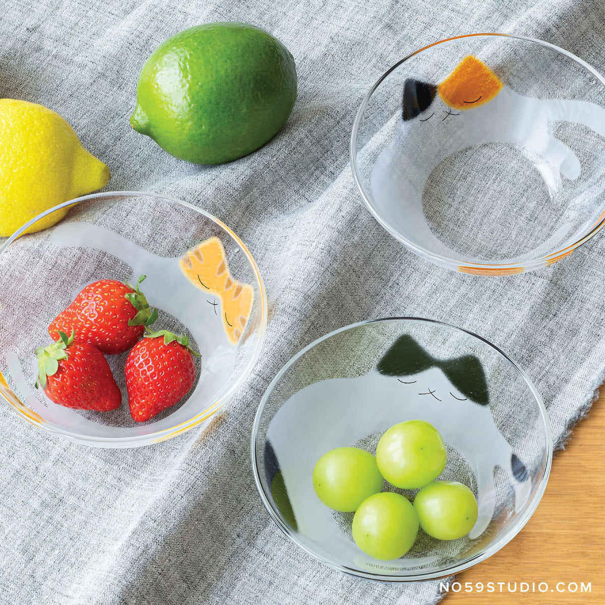 My Family Cat Glass Bowl — 3 Designs
