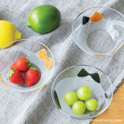 My Family Cat Glass Bowl — 3 Designs