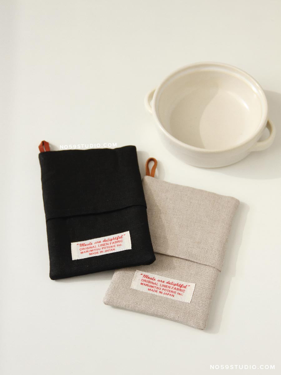 100% Linen Pot Holder – Black