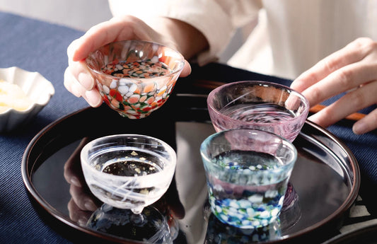 Tsugaru Vidro Sake Cup Set of Four Seasons