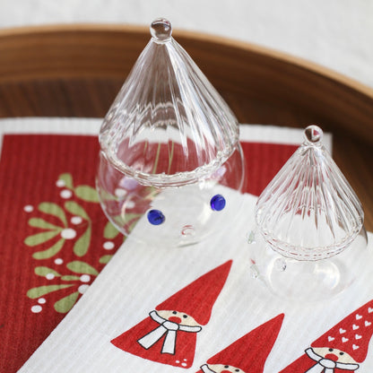 Handmade Glass Christmas Elf Mini Container