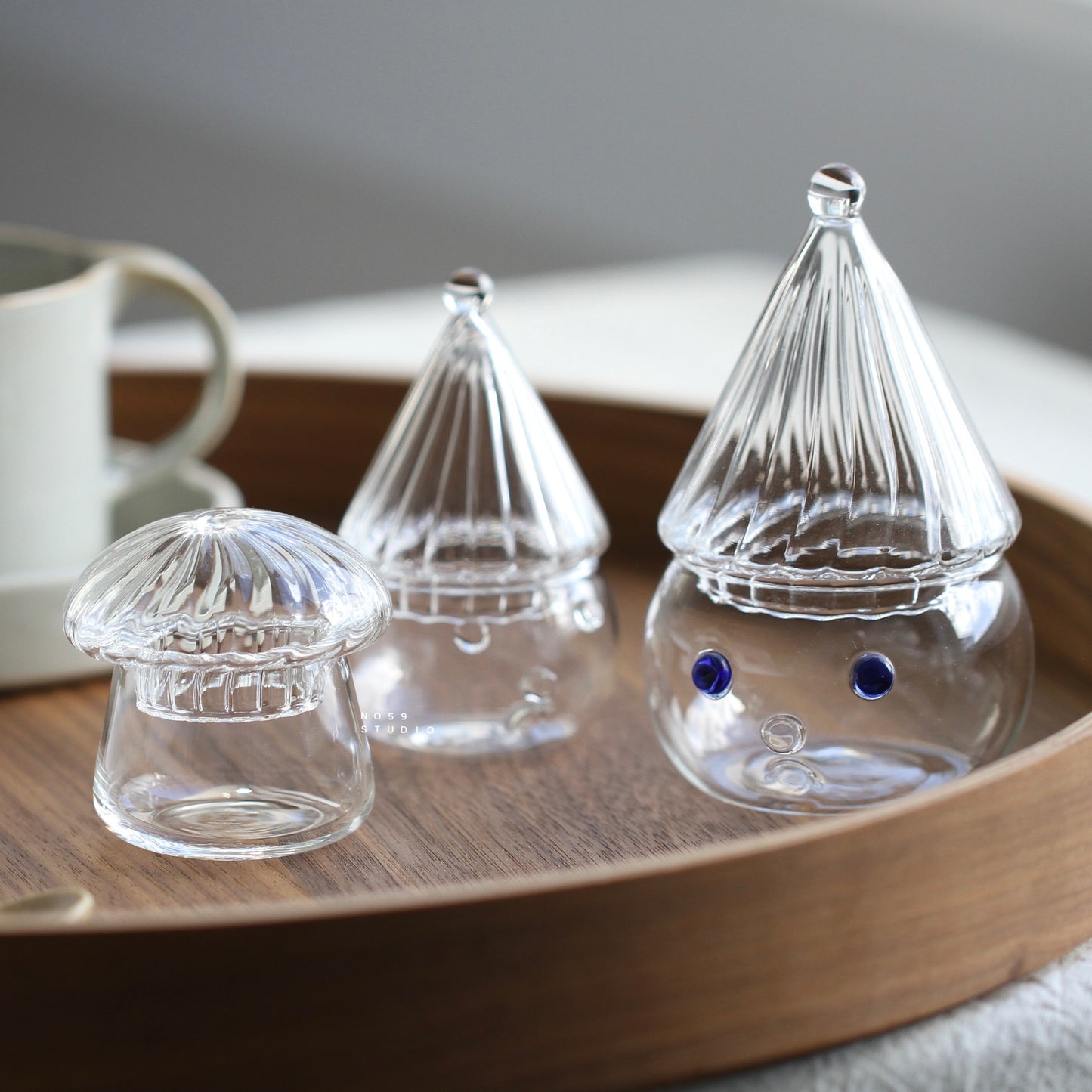Handmade Glass Christmas Elf Mini Container