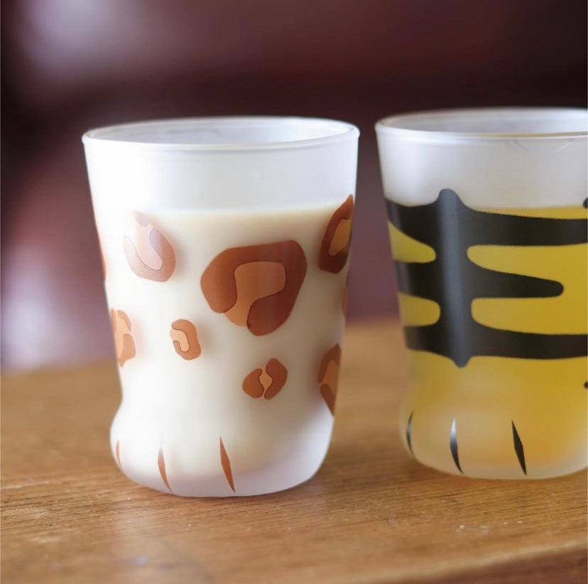 Kitten Paw Frosted Glass Cup