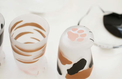 Cat Paw Frosted Glass Cup