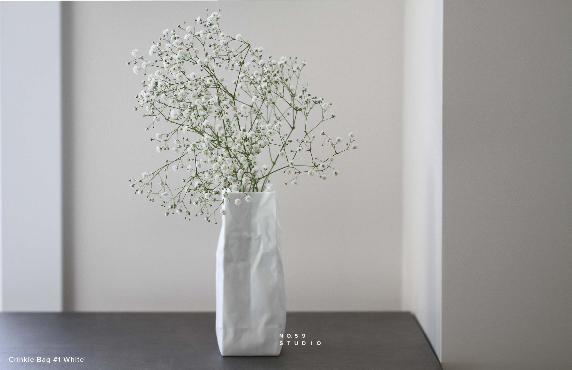 Crinkle Paper Bag Shape Ceramic Vase – Virago by Cris
