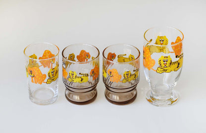 Aderia Retro Zoomate Tiger and Leopard Glass Pair Gift Set